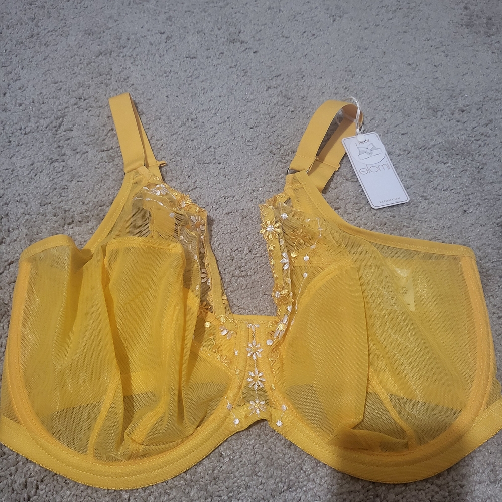 Elomi Yellow Lace Bra